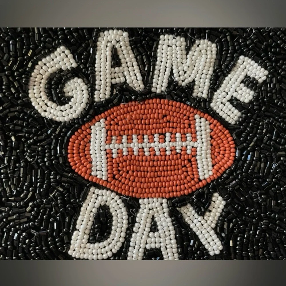 Game Day Beaded Clutch Key Ring, NEW